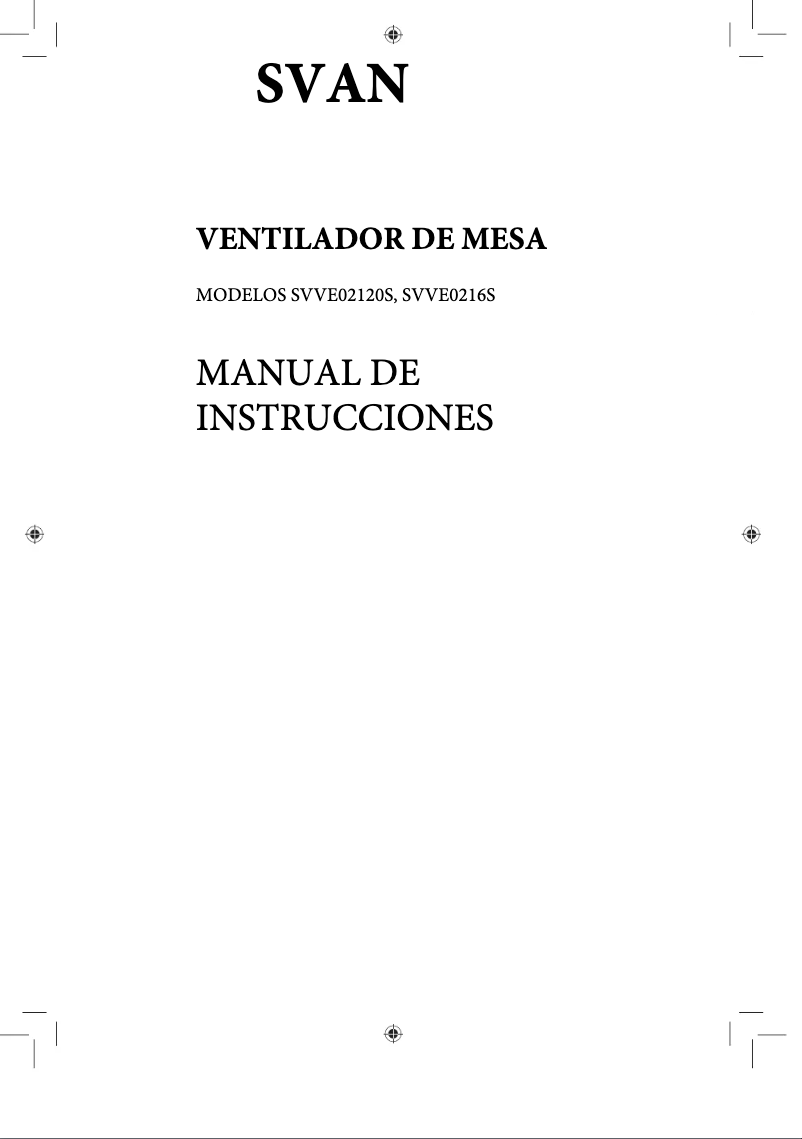 Image de la première page du manuel de l'appareil SVVE0216S