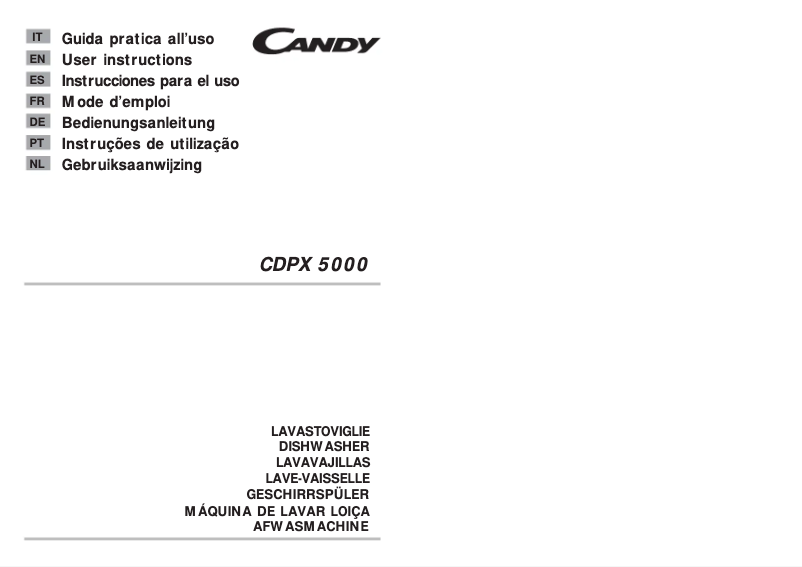 Page 1 de la notice Manuel utilisateur Candy CDPX 5000