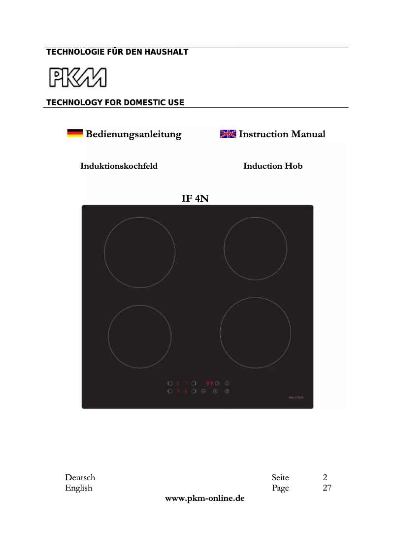 Page 1 de la notice Manuel utilisateur PKM IF4 N