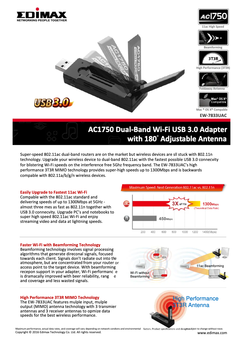 Image de la première page du manuel de l'appareil EW-7833UAC