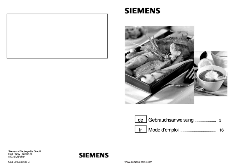 Page n°1 - Manuel utilisateur Siemens ER426AB90D
