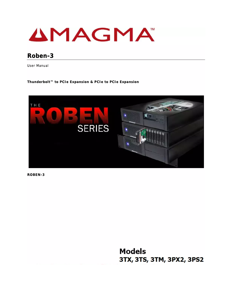 Page n°1 - Manuel utilisateur Magma ROBEN-3TM