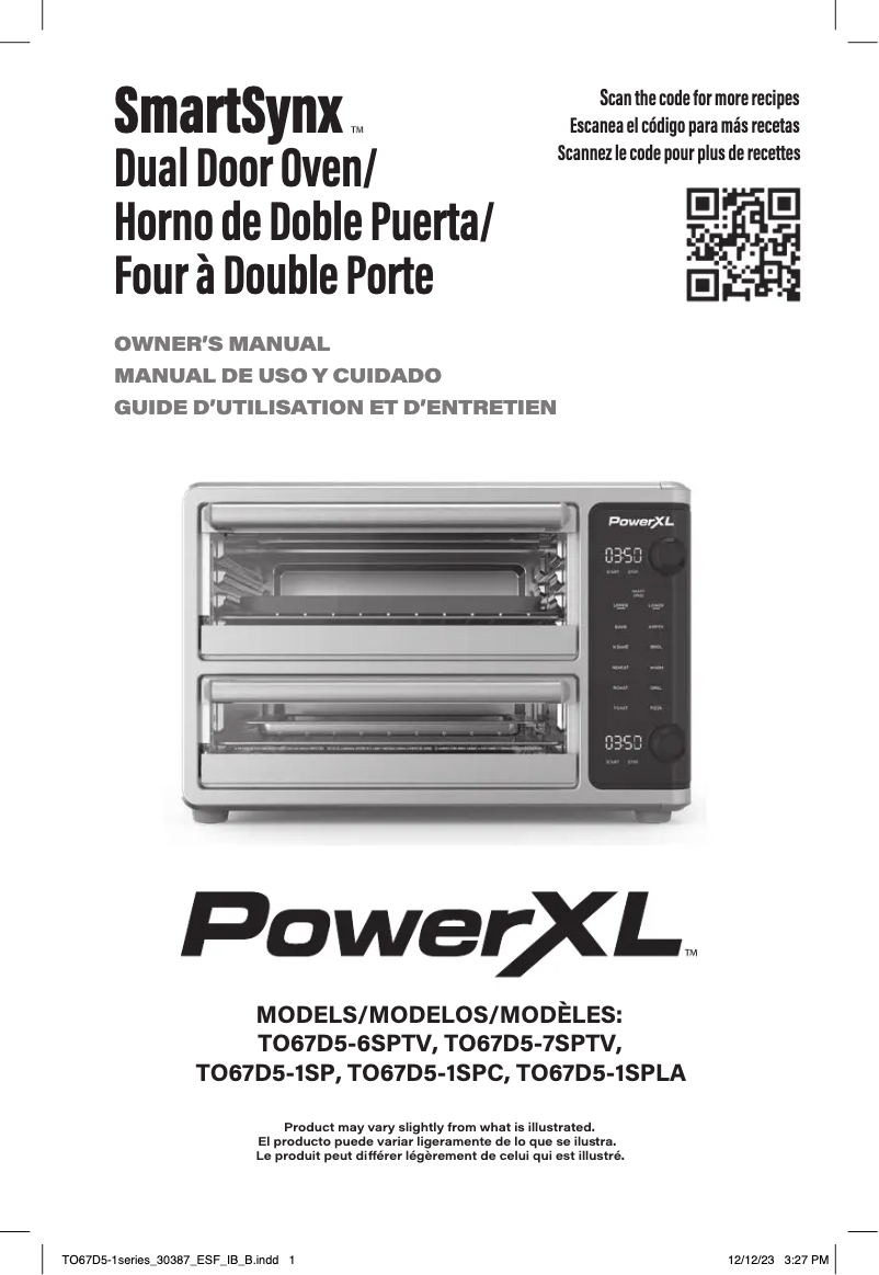 Page n°1 - Manuel utilisateur PowerXL SmartSynx TO67D5-6SPTV