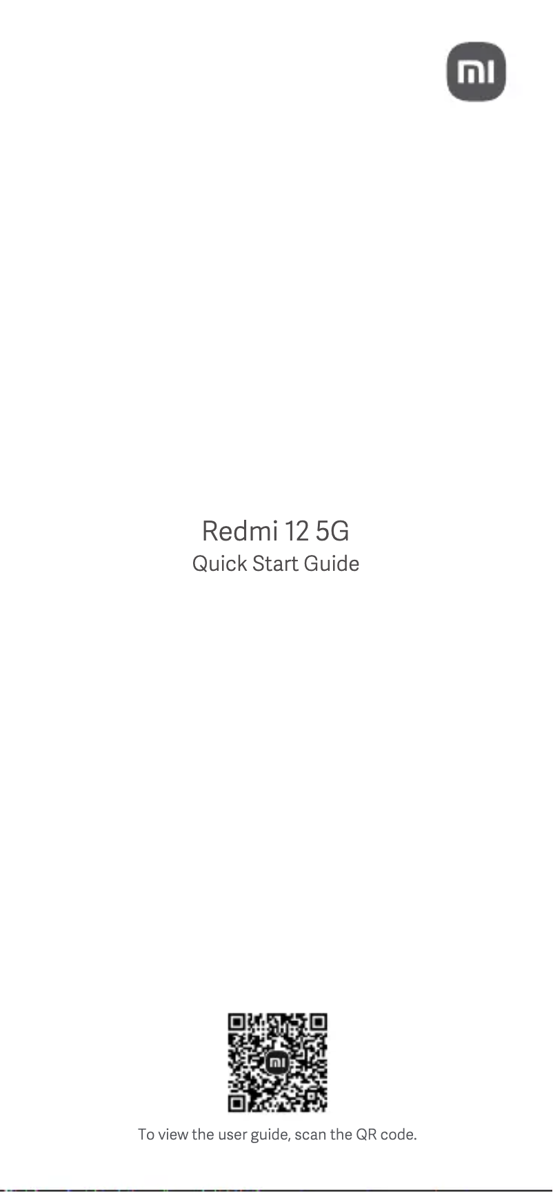 Image de la première page du manuel de l'appareil Redmi 12 5G