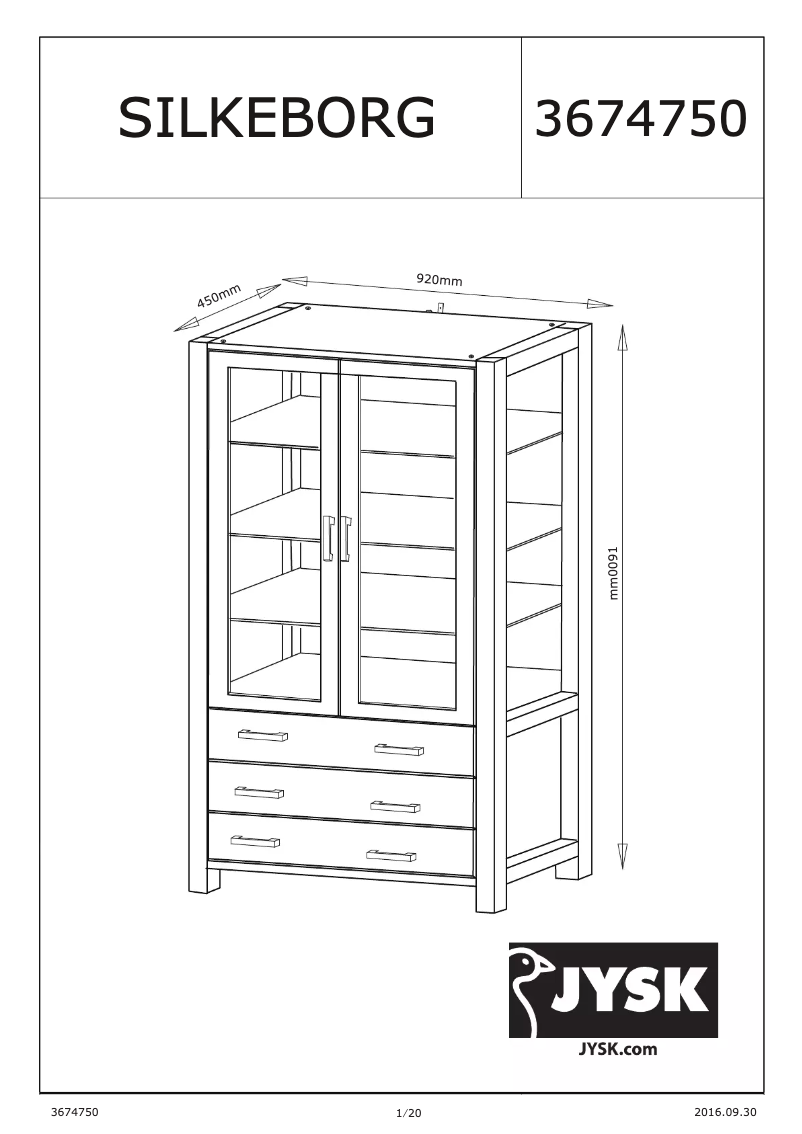 Page n°1 - Manuel utilisateur JYSK Silkeborg (92x190x45)