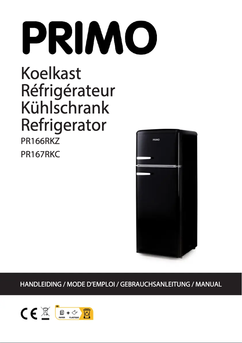 Page 1 de la notice Manuel utilisateur Primo PR167RKC
