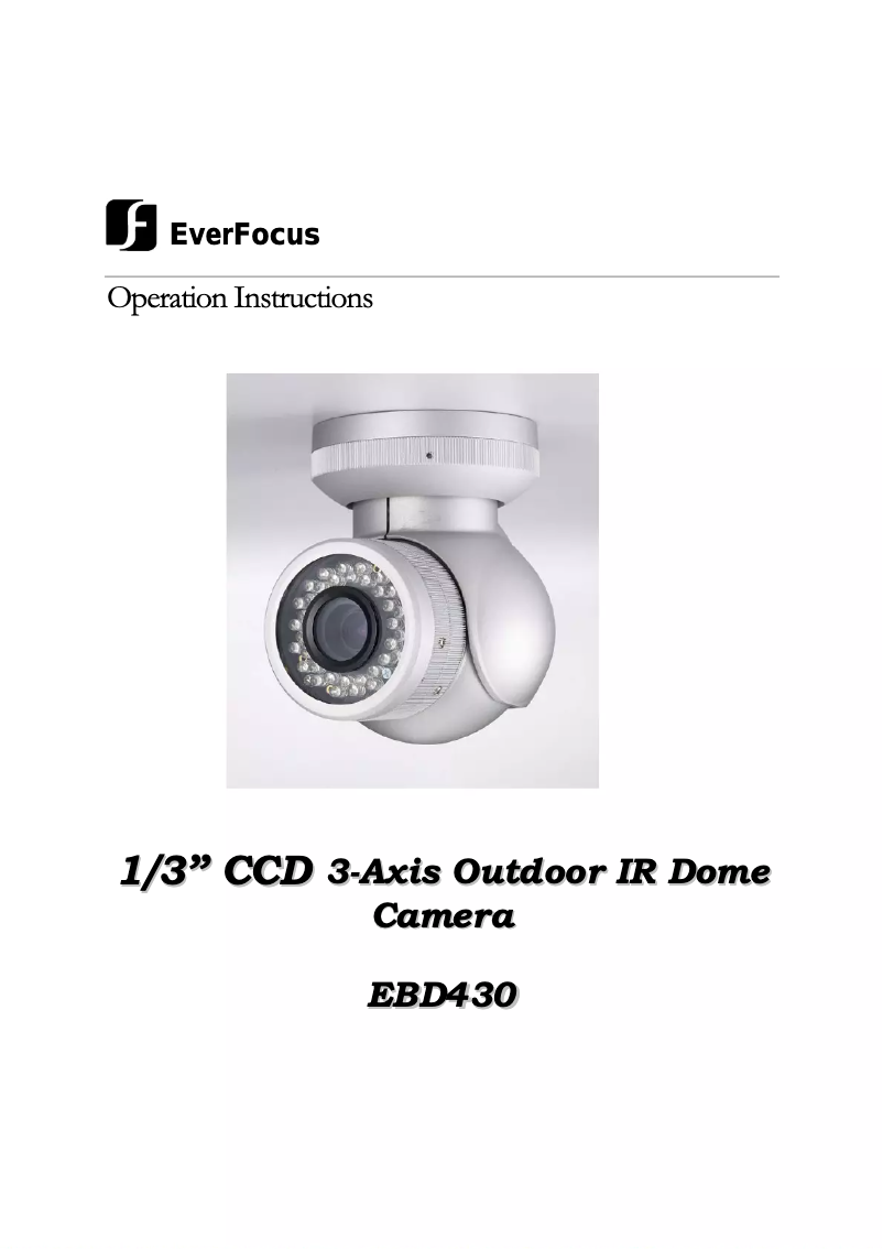 Page n°1 - Manuel utilisateur EverFocus EBD430