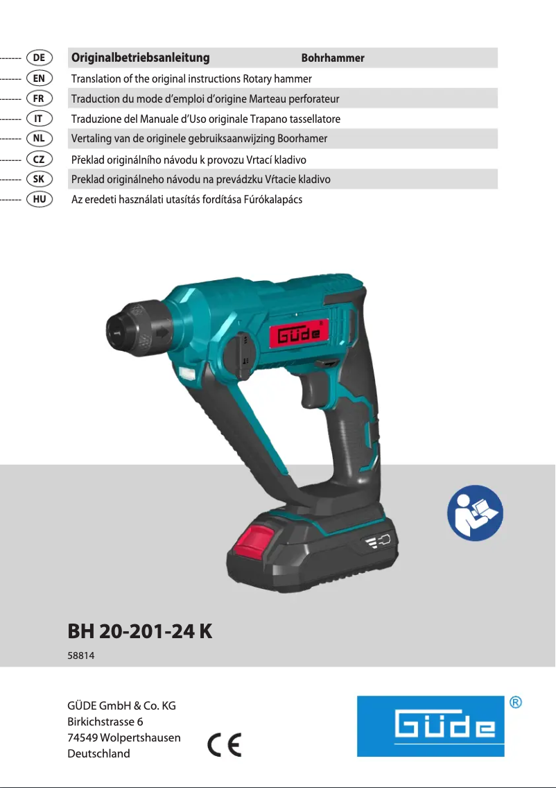 Page 1 de la notice Manuel utilisateur Güde BH 20-201-24K