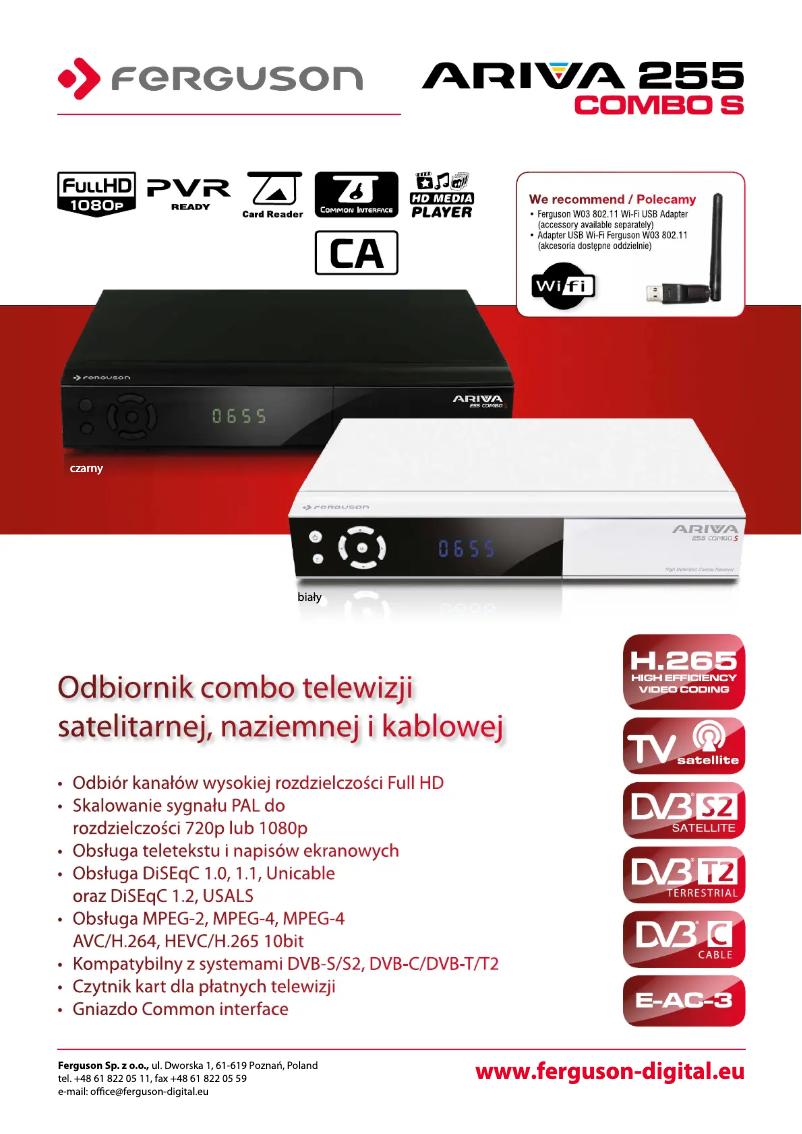 Page 1 of the manual Technical Sheet Ferguson Ariva 255Combo S