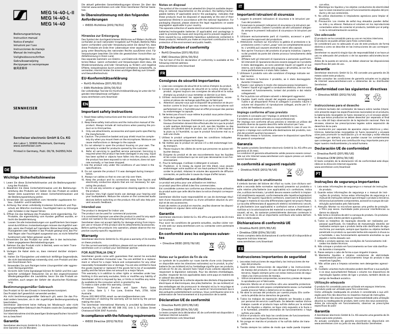 Image de la première page du manuel de l'appareil MEG 14-40