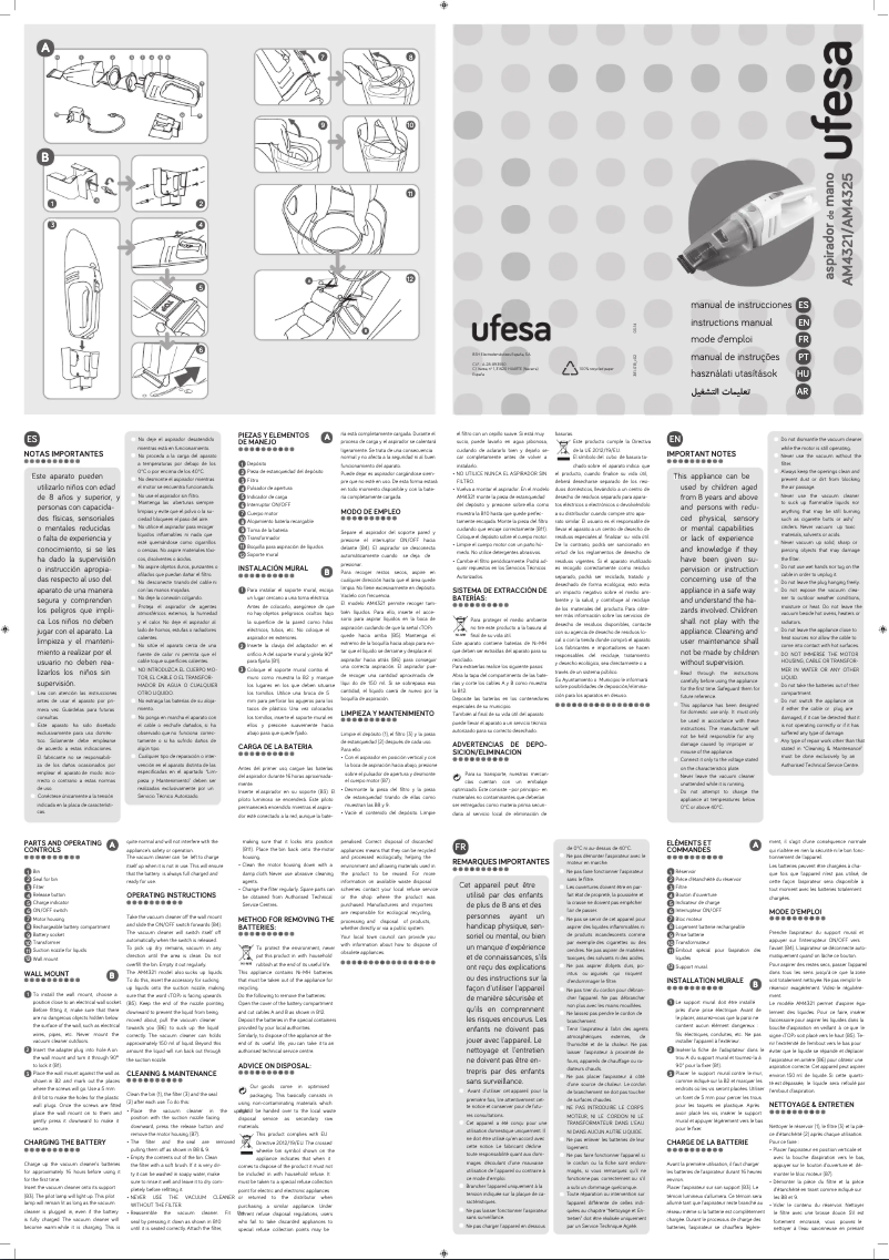 Page 1 de la notice Manuel utilisateur Ufesa AM4325