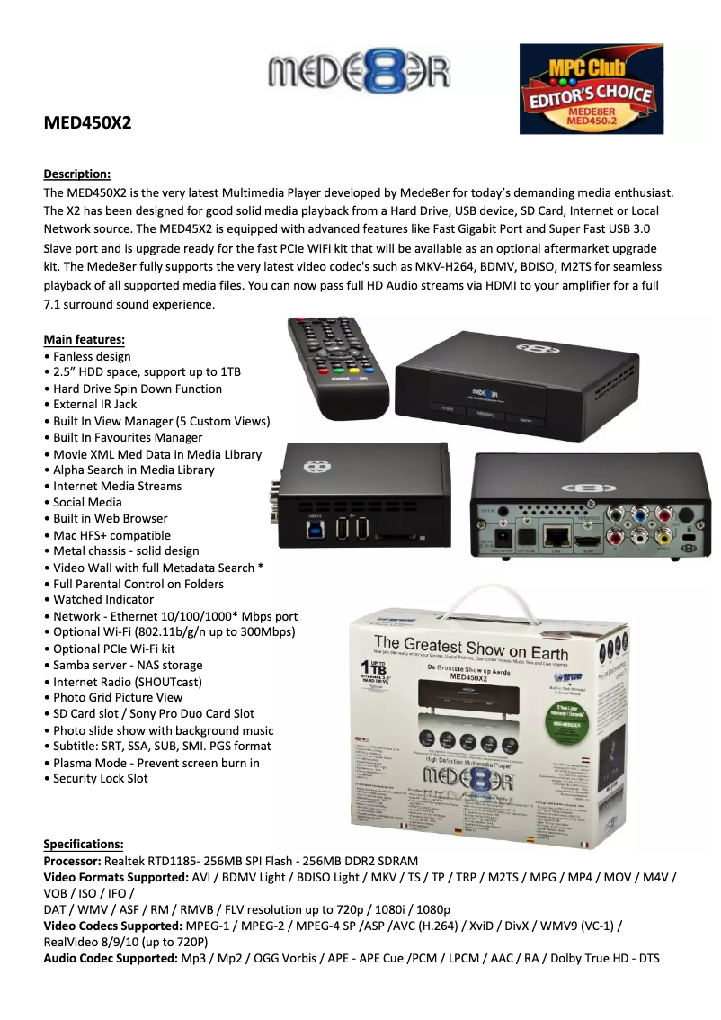 Página 1 del manual Manual de usuario Mede8er MED450X2