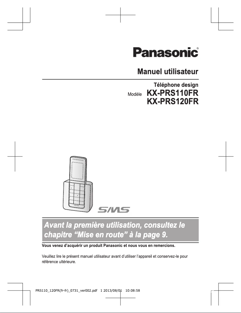 Imagen de la primera página del manual del dispositivo KX-PRS120FR