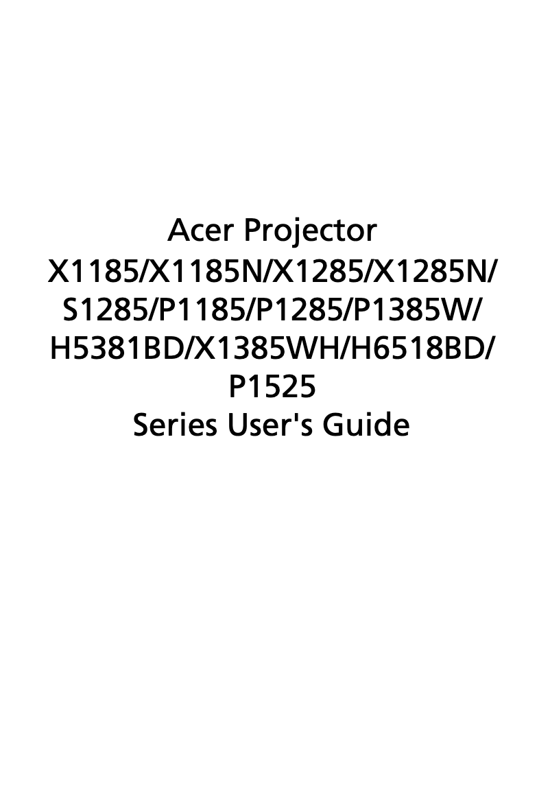 Page n°1 - Manuel utilisateur Acer Home H5381BD