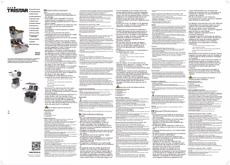 Page 1 de la notice Manuel utilisateur TriStar FR-6937