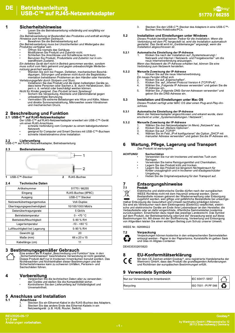 Image de la première page du manuel de l'appareil 51770