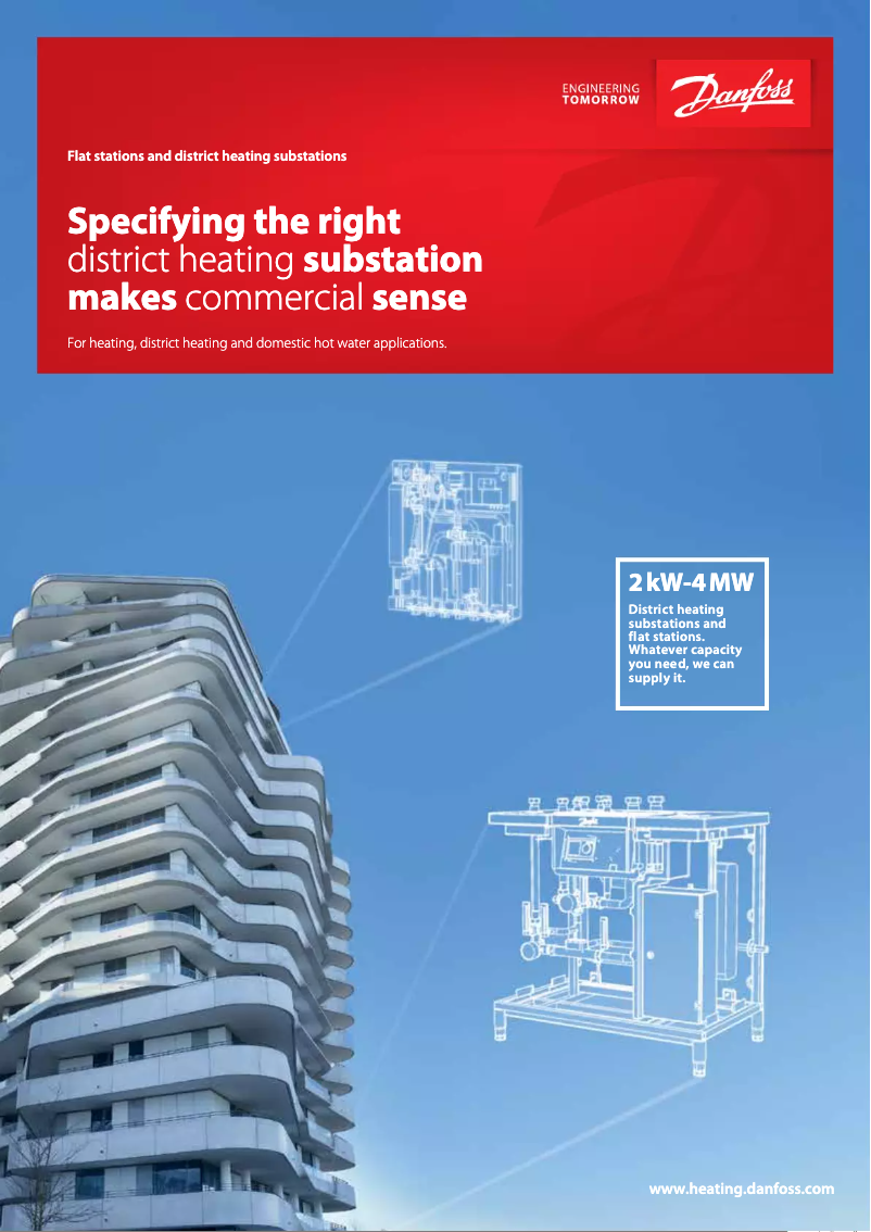 Page 1 de la notice Brochure Danfoss District Heating Substations
