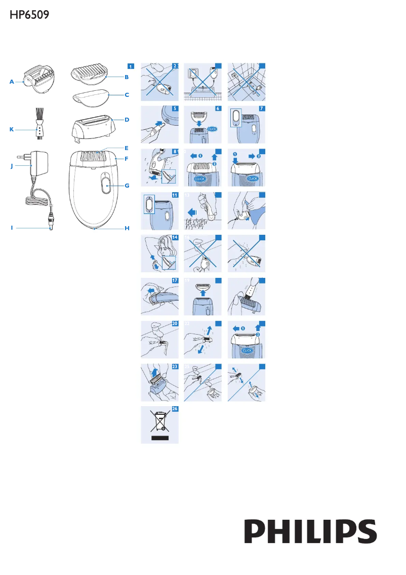 Page 1 of the manual User Manual Philips Satinelle HP6509