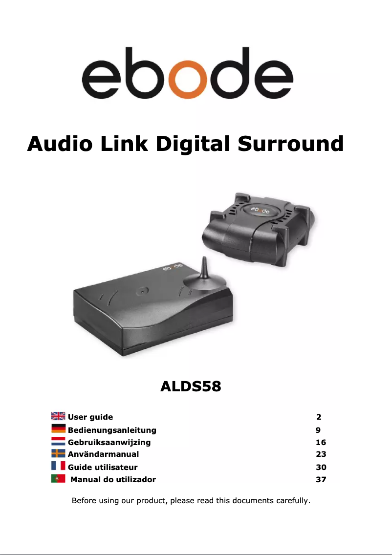 Page n°1 - Manuel utilisateur ebode Audio Link Digital Surround