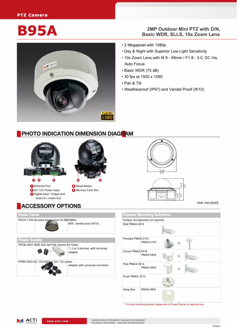 Image de la première page du manuel de l'appareil B95