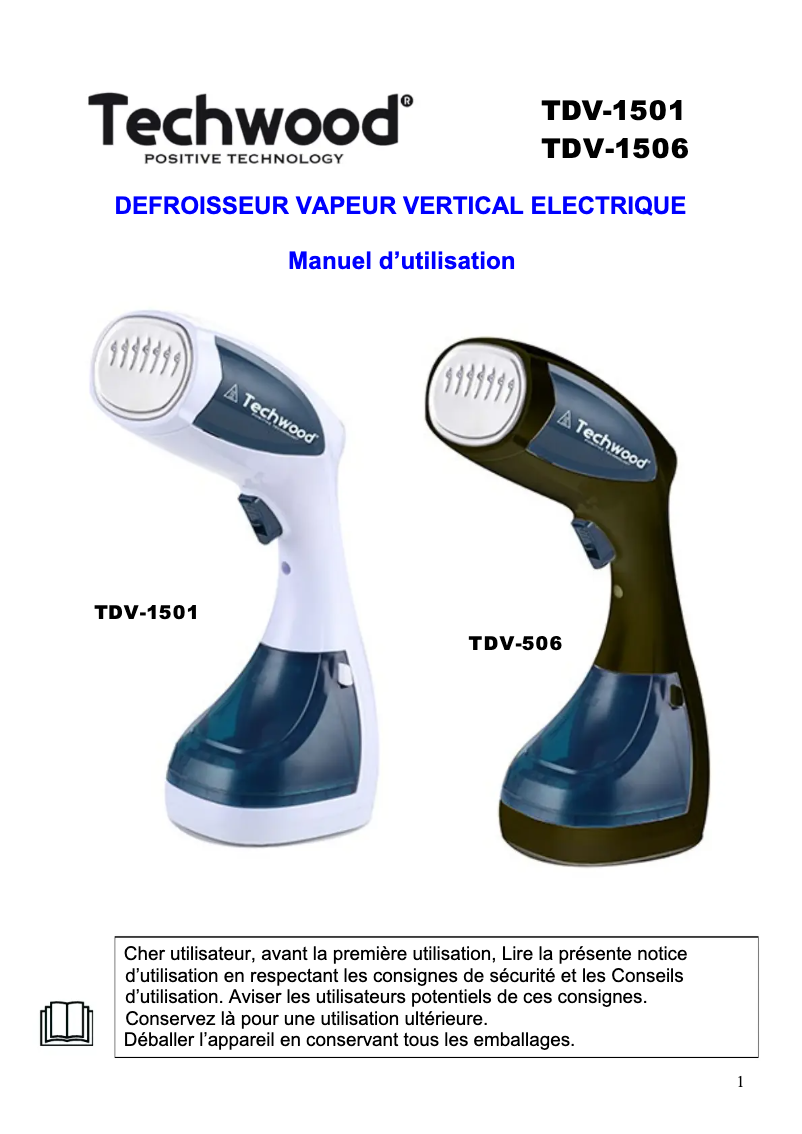 Imagen de la primera página del manual del dispositivo TDV-1501