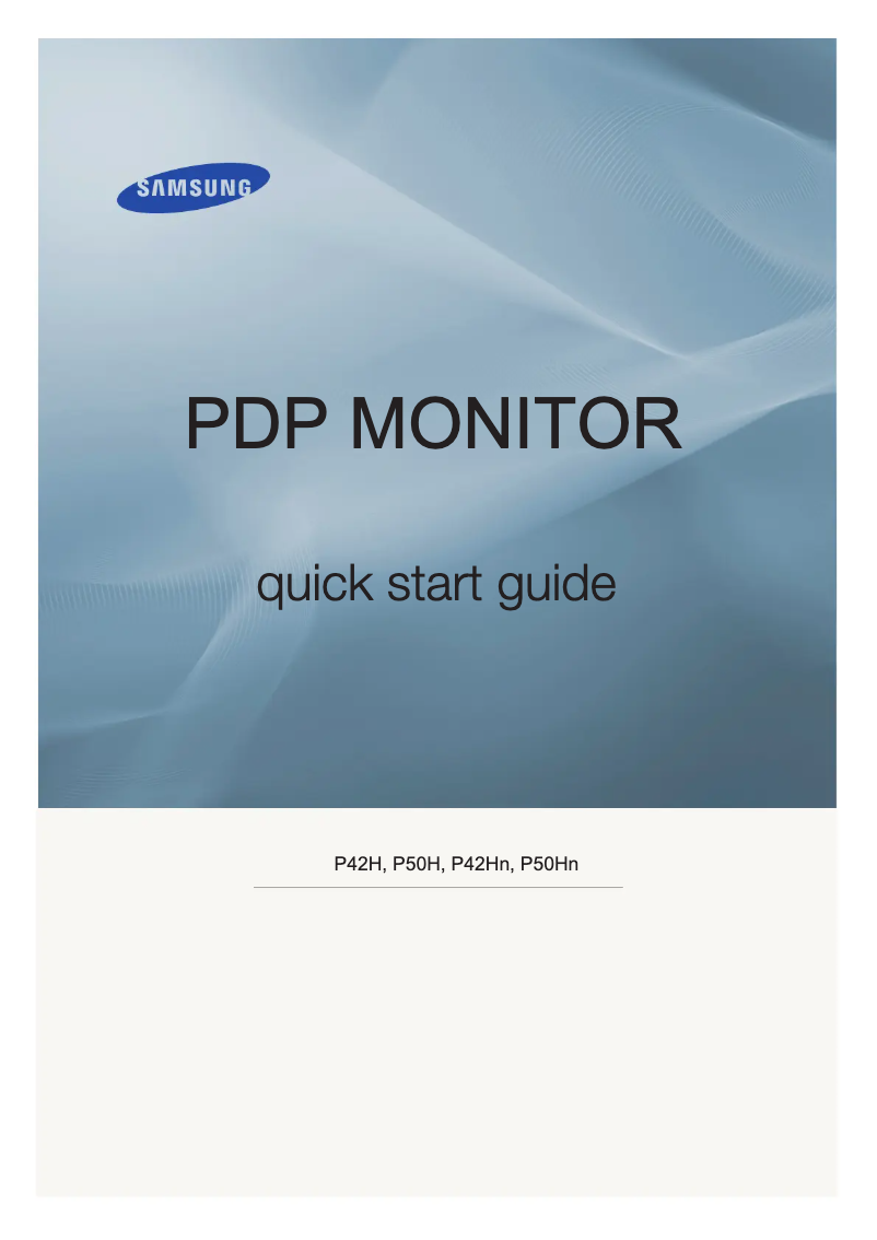 Page 1 de la notice Guide d'installation Samsung SyncMaster P42H