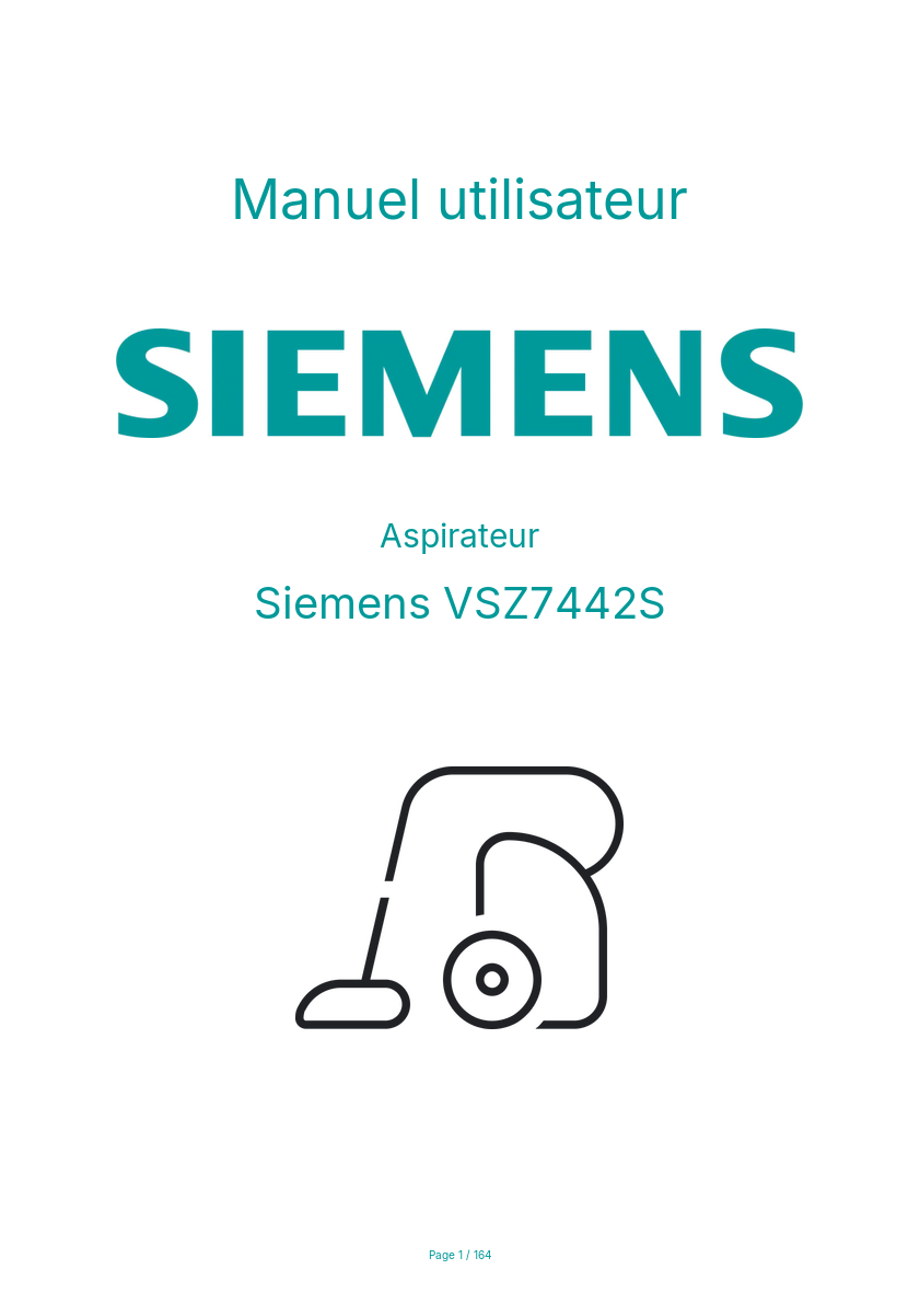 Image de la première page du manuel de l'appareil VSZ7442S