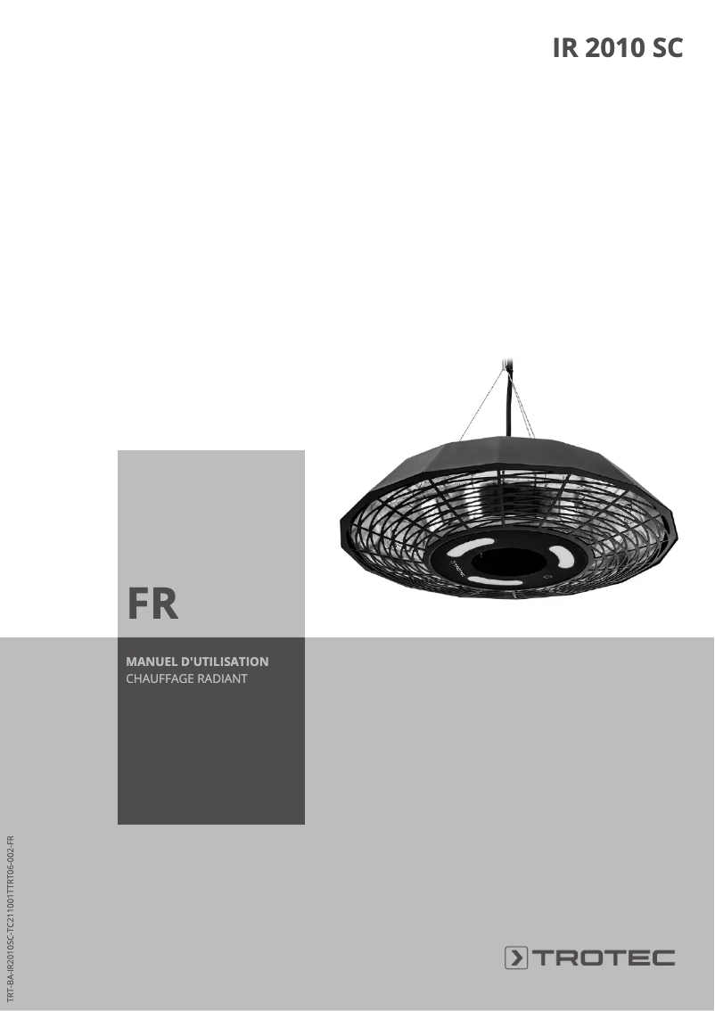 Page n°1 - Manuel utilisateur Trotec IR 2010 SC