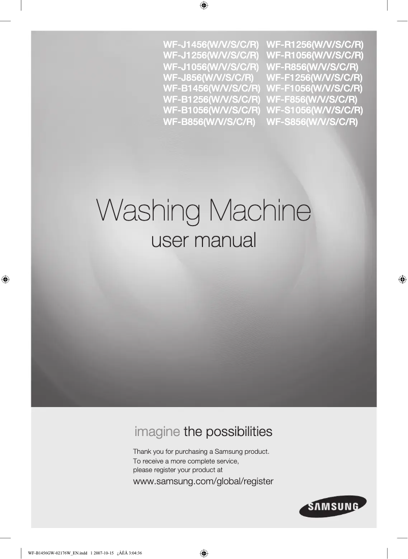 Page n°1 - Manuel utilisateur Samsung WF-B1256GW