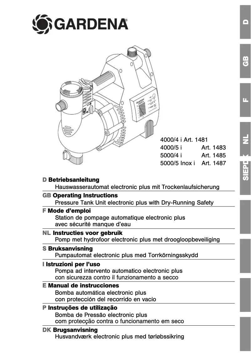 Página 1 del manual Manual de usuario Gardena 4000/4