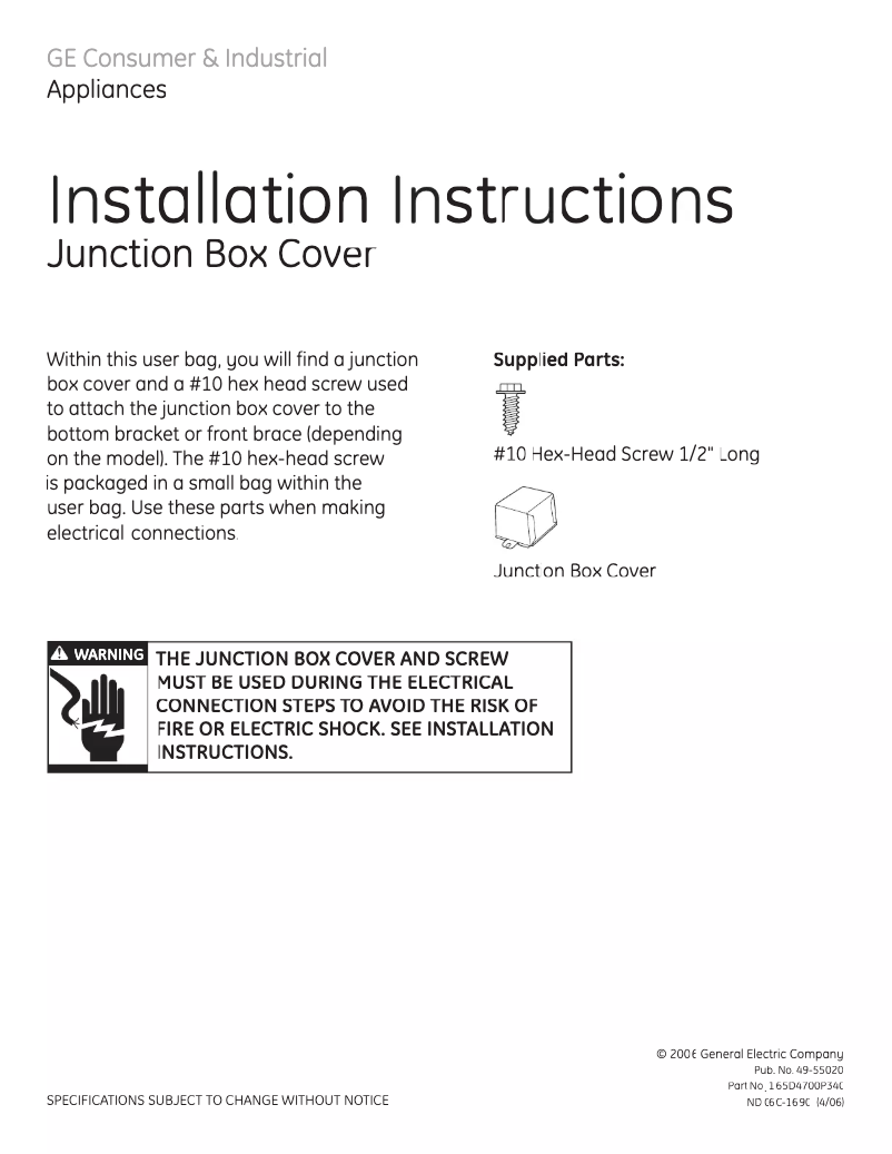 Page 1 de la notice Guide d'installation Americana ADW1000KWW