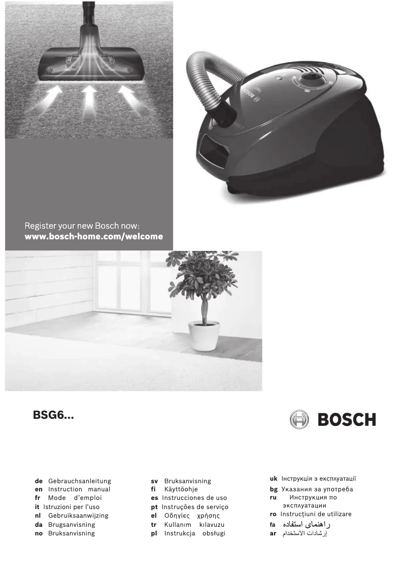 Page 1 de la notice Manuel utilisateur Bosch BSG6B110