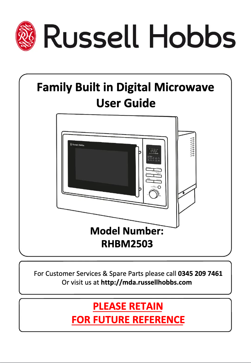 Page 1 de la notice Manuel utilisateur Russell Hobbs RHBM2503