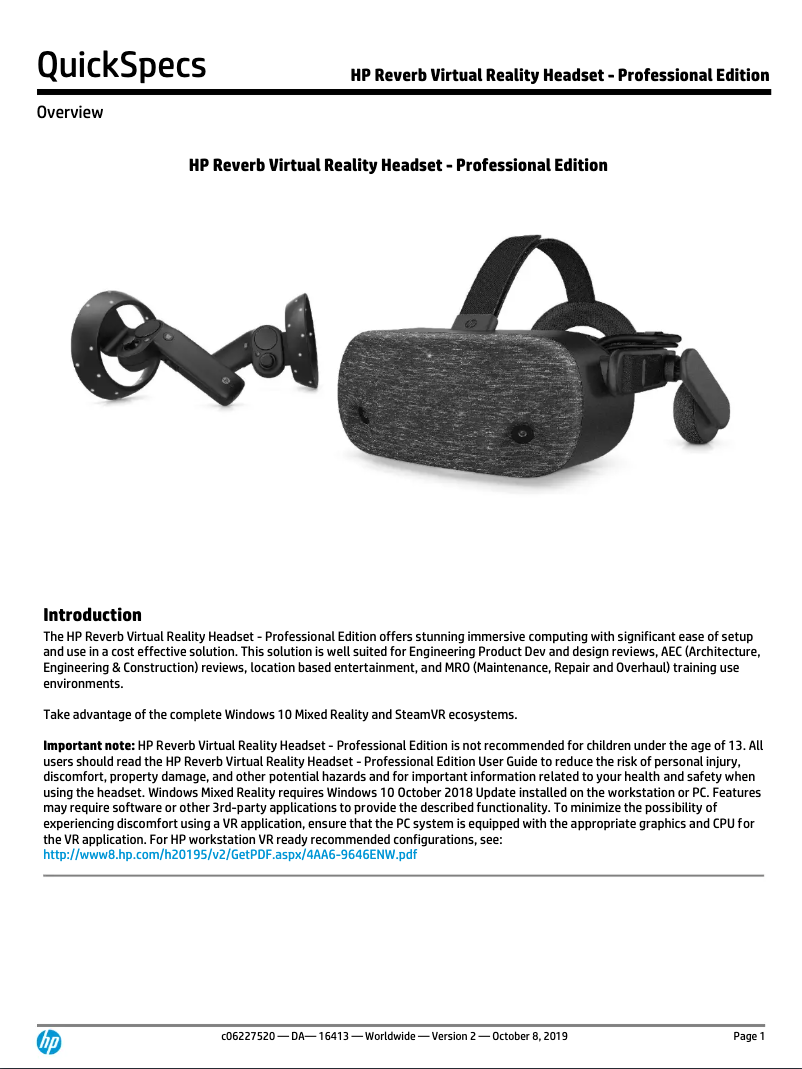 Image de la première page du manuel de l'appareil Reverb