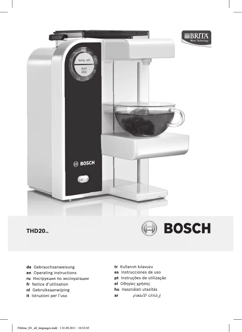 Page 1 de la notice Manuel utilisateur Bosch THD2023 Filtrino