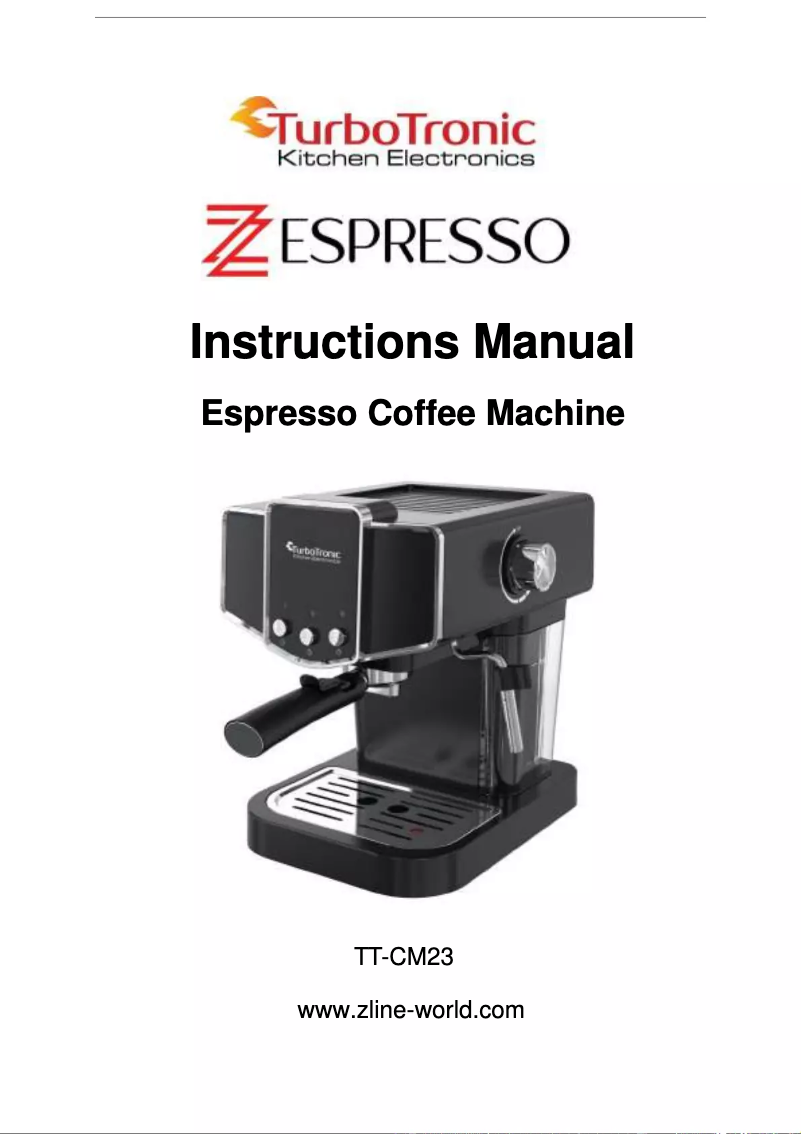 Image de la première page du manuel de l'appareil Z Espresso TT-CM23
