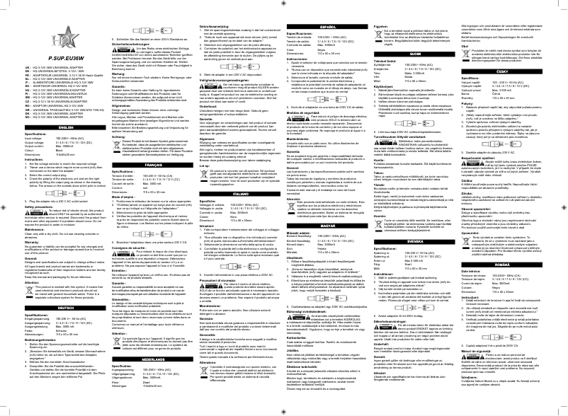 Page n°1 - Manuel utilisateur HQ P.SUP.EU36W