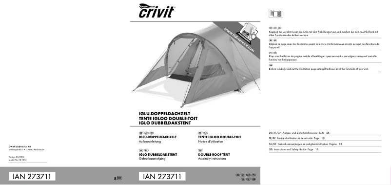 Page n°1 - Manuel utilisateur Crivit IAN 273711