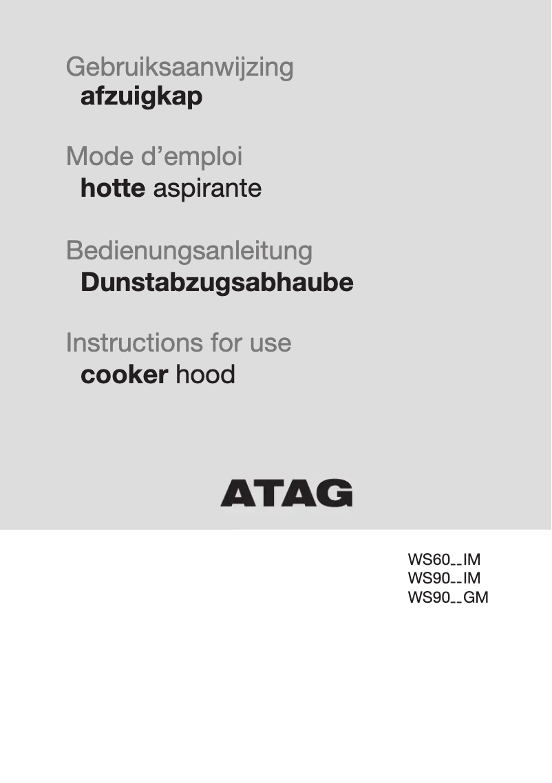 Page 1 de la notice Manuel utilisateur Atag WS60211IM