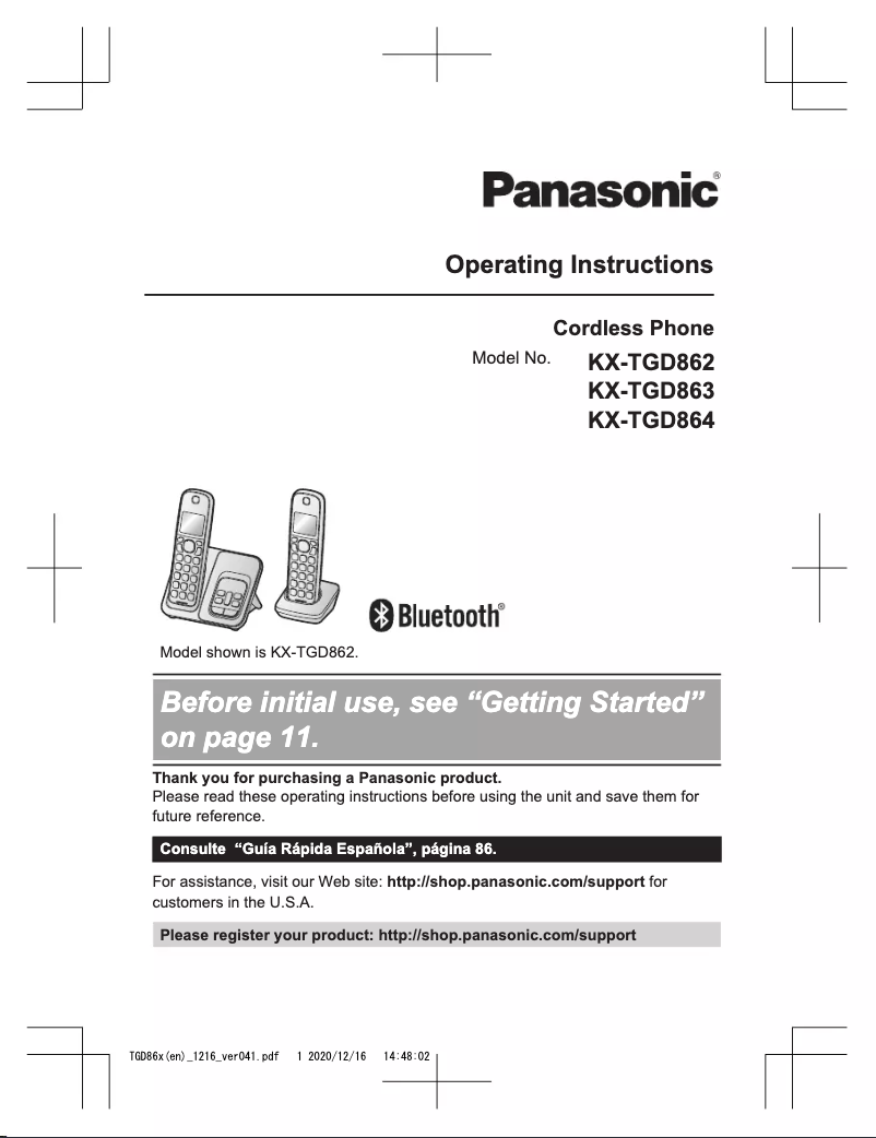Página 1 del manual Manual de usuario Panasonic KX-TGD864
