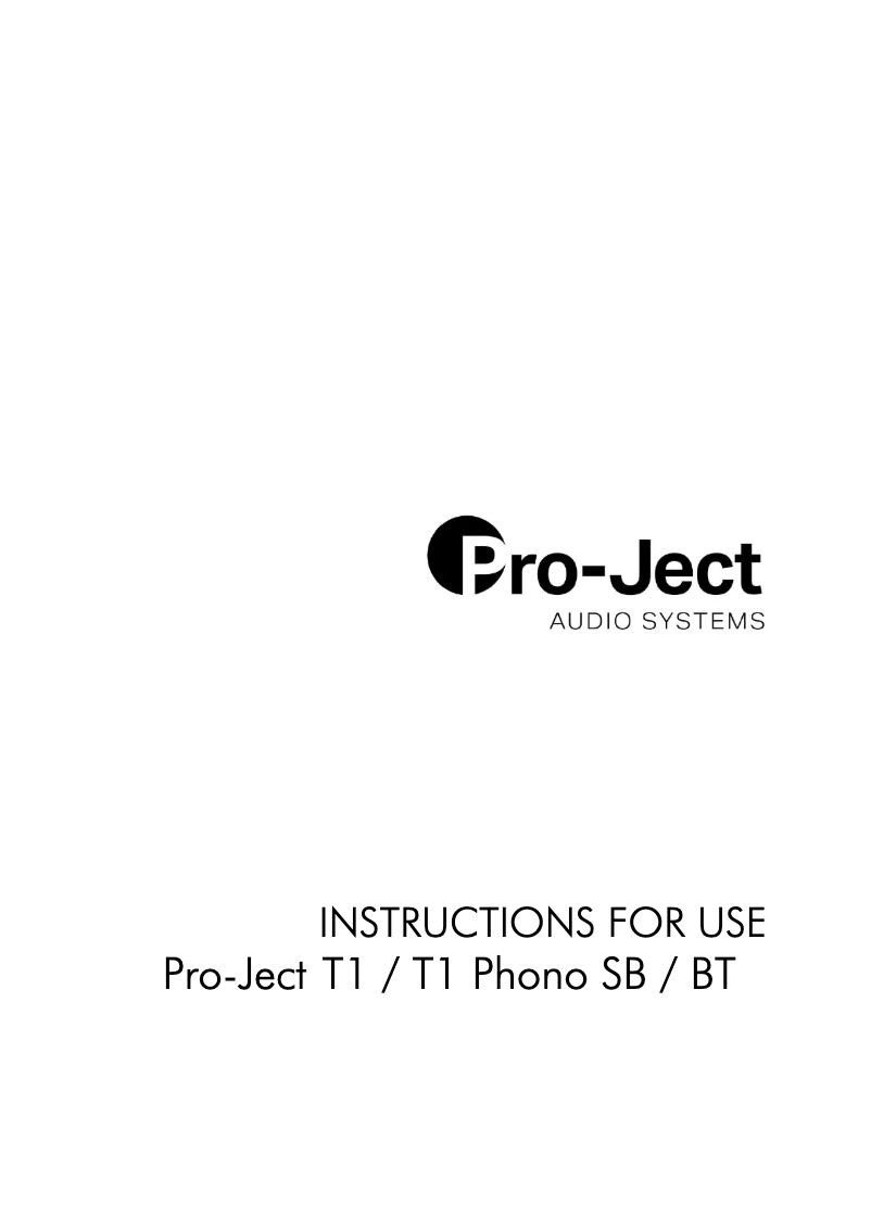 Image de la première page du manuel de l'appareil T1 Phono SB