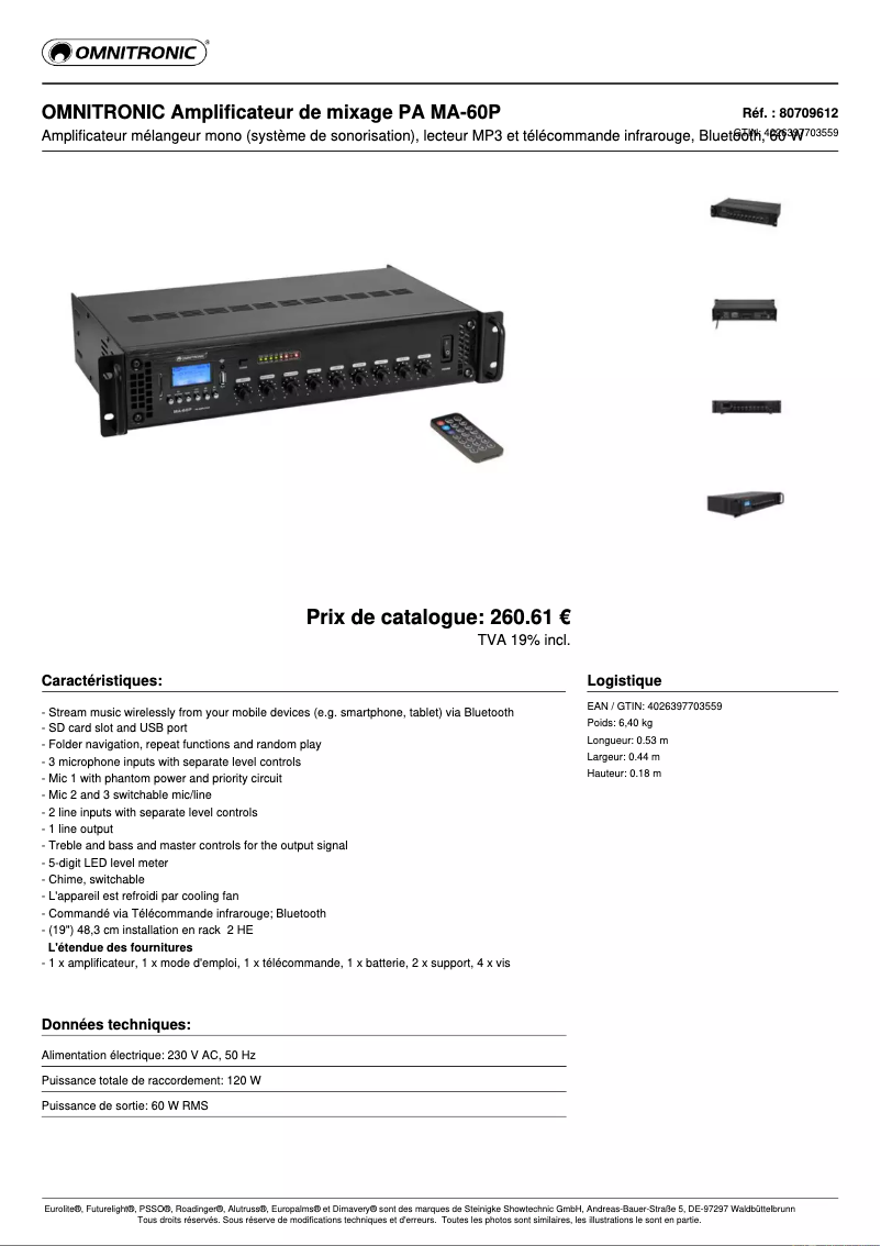 Image de la première page du manuel de l'appareil MA-60P