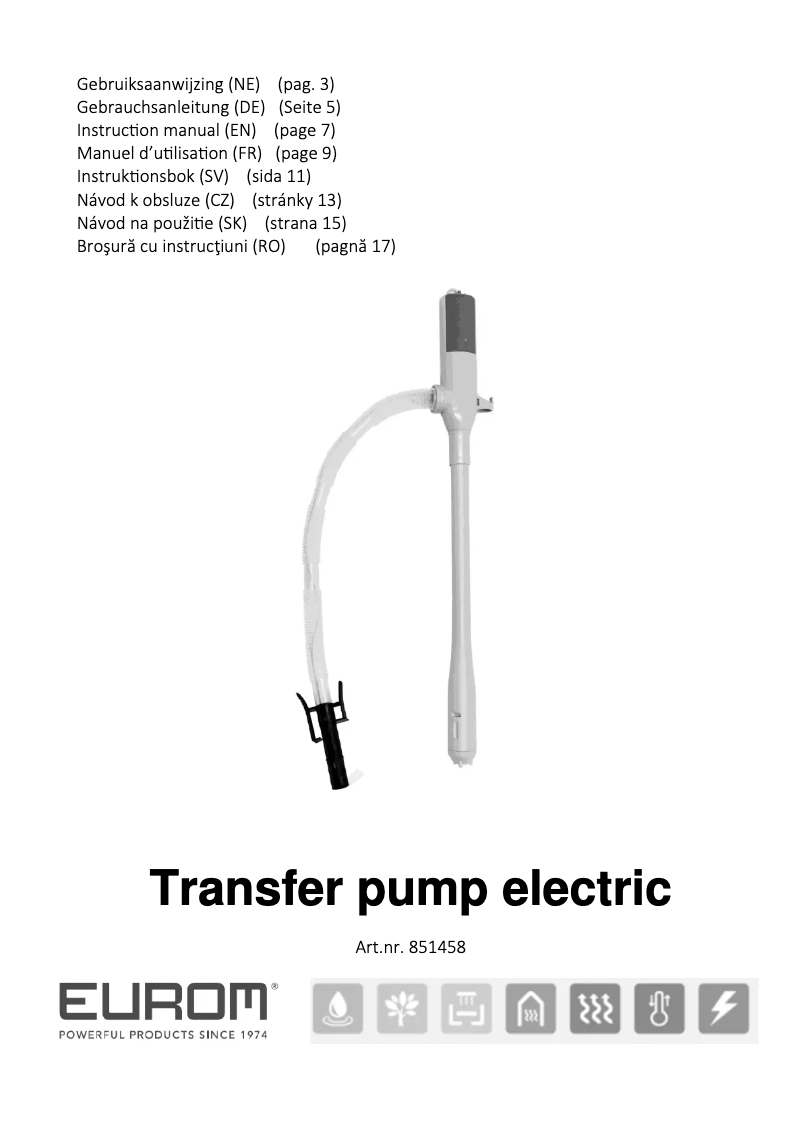 Page n°1 - Manuel utilisateur Eurom Transfer pump