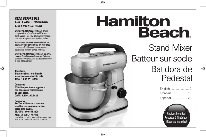 Page n°1 - Manuel utilisateur Hamilton Beach 63396