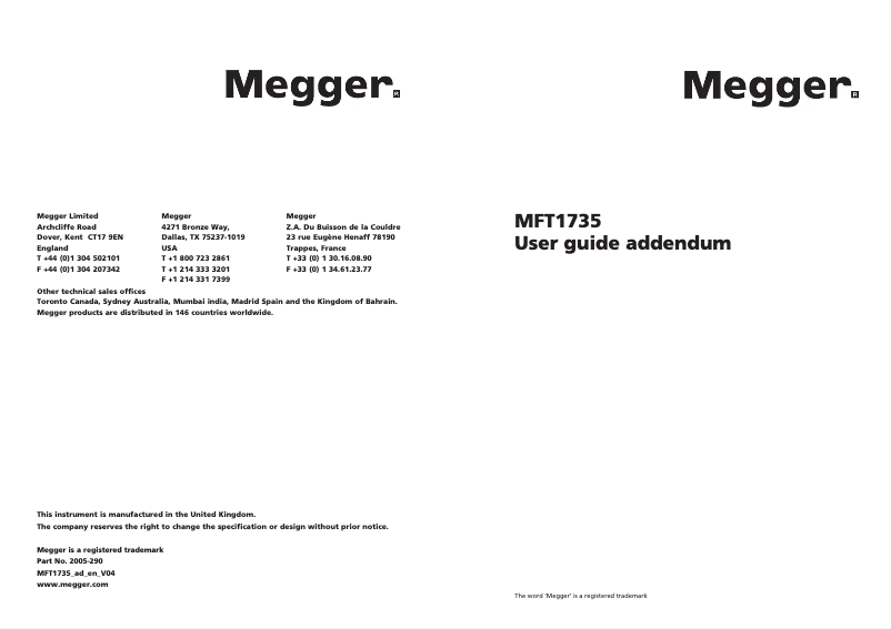 Image de la première page du manuel de l'appareil MFT1735