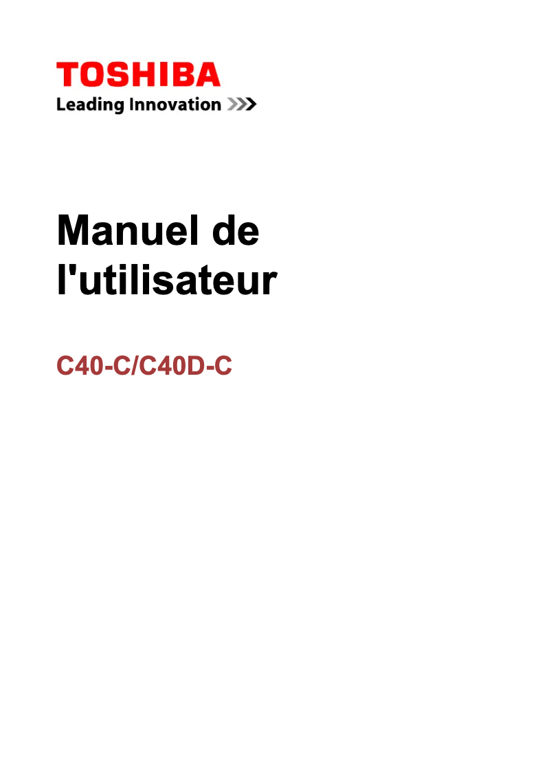 Image de la première page du manuel de l'appareil Satellite C40-C
