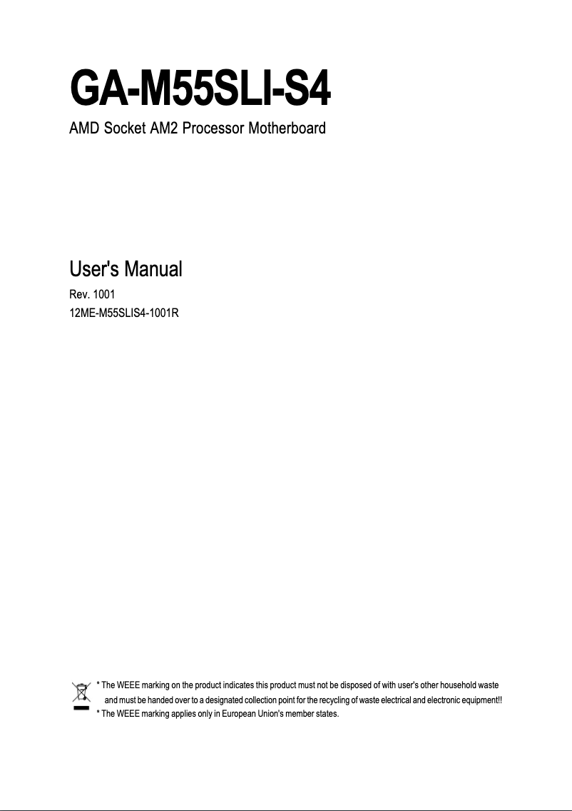 Page 1 de la notice Manuel utilisateur Gigabyte GA-M55SLI-S4