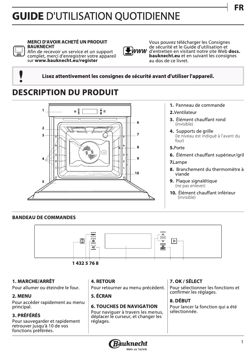Page n°1 - Manuel utilisateur Bauknecht BIK9 MP8TS3 PT