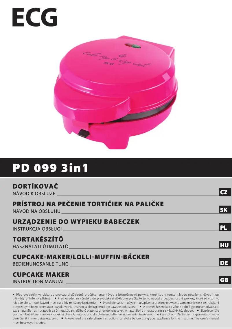 Page 1 de la notice Manuel utilisateur ECG PD 099 3in1