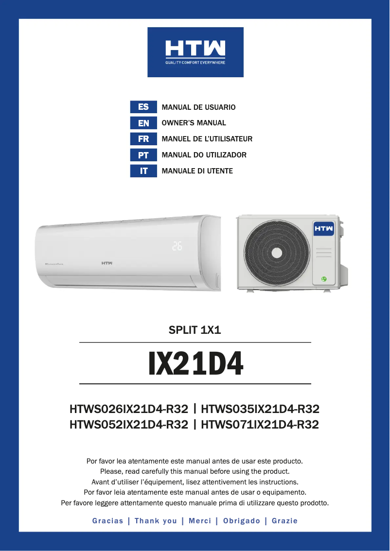 Image de la première page du manuel de l'appareil HTWS026IX21D4-R32
